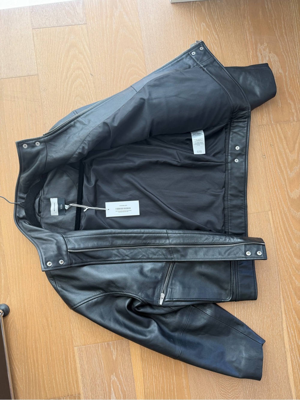 NEW Reformation Veda Harrison Leather Oversized Bomber Jacket, Black XS - Picture 15 of 16